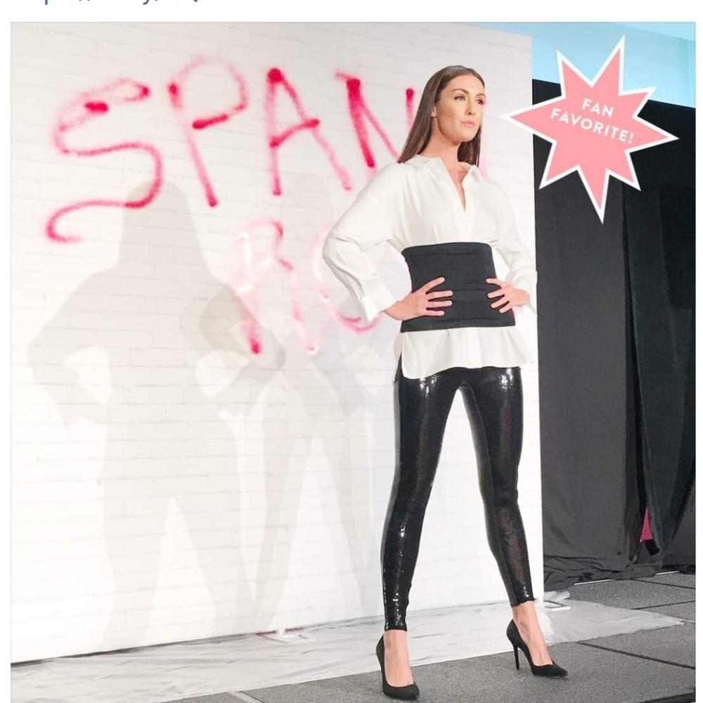 Spanx Faux Leather Sequin Leggings, SZ S